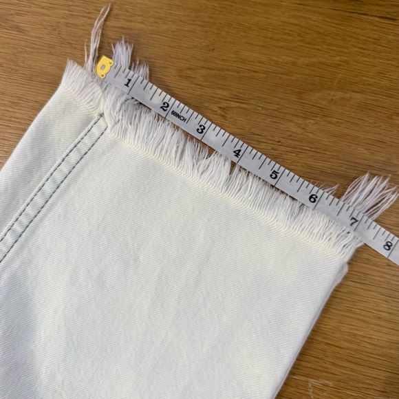 Madewell Tapered Wide Leg Frayed Crop High Rise Womens Jeans Size 28 light wash - Picture 6 of 12